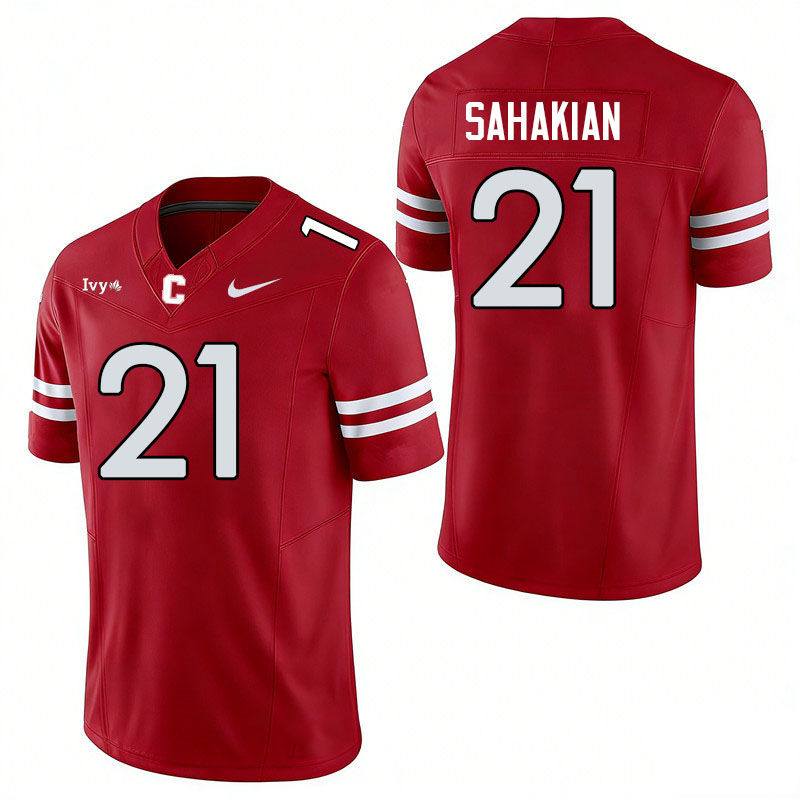 Cornell Big Red #21 Ben Sahakian College Football Jerseys,Uniforms Stitched-Red